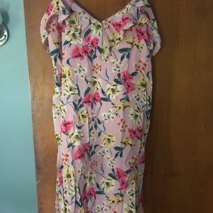 Floral ruffle dress- pink multi